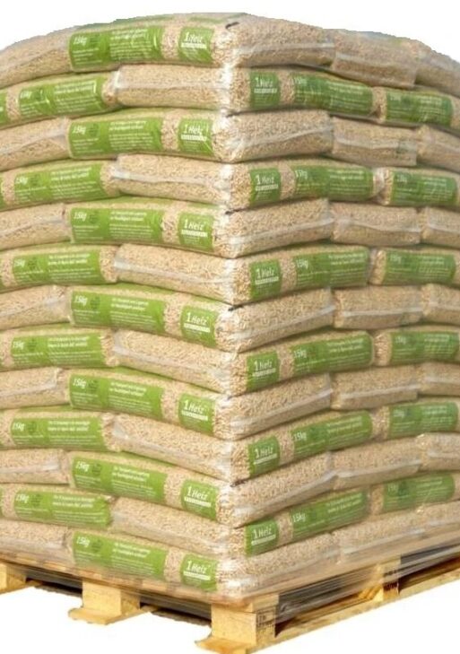 Holzpellets Sackware 1Heiz ENplusA1 deutschlandweite Lieferung 975Kg Palette